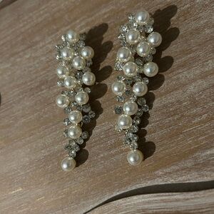 Elegant Pearl and Crystal Drop Earrings